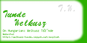 tunde welkusz business card